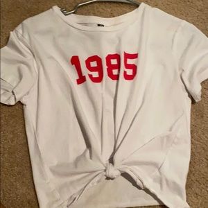 H&M Cropped 1985 Self Tie Tee